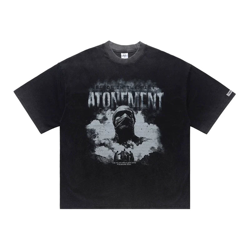 ONSEVENINE "Atonement" Distressed Graphic Tee
