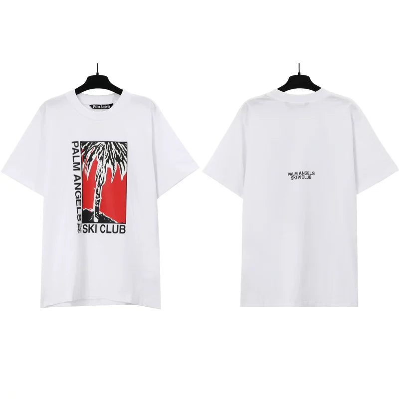 Palm Angels Ski Club Framed Palm Graphic T-Shirt - White