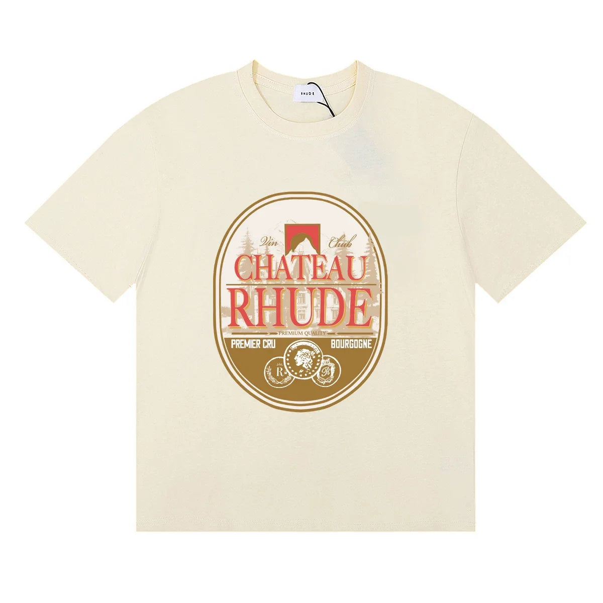 RHUDE Chateau Graphic Print T-Shirt - Cream