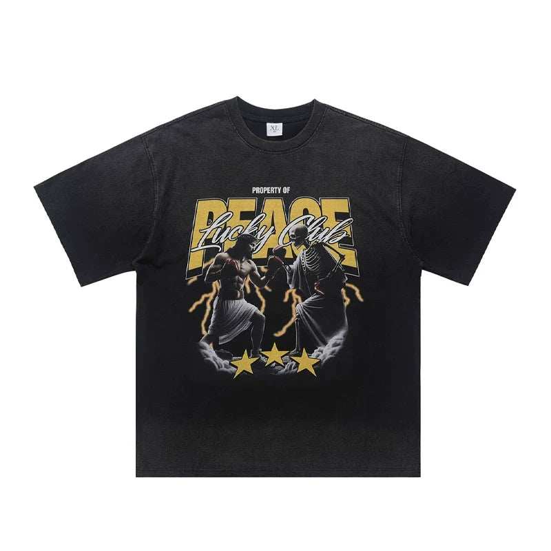 ONSEVENINE "Lucky Club / Peace" Boxing Graphic Tee