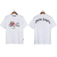 Palm Angels Heart Bear Graphic T-Shirt - White