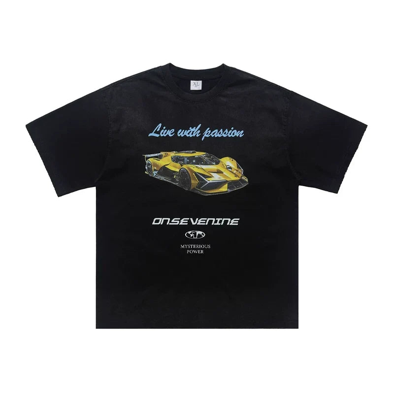 ONSEVENINE "Live with Passion" Supercar Graphic Tee