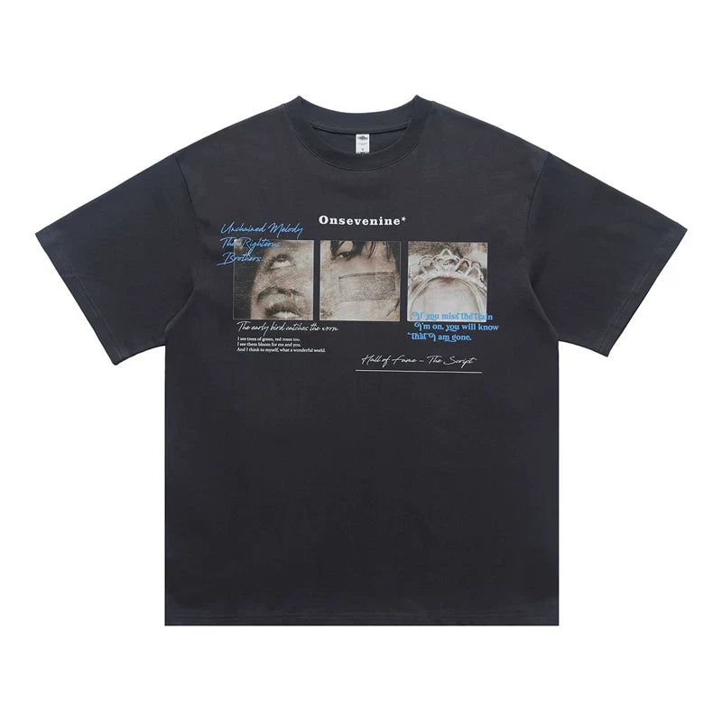 ONSEVENINE Triple-Photo Panel Graphic Tee