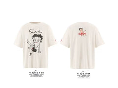 Saint Michael x Betty Boop Graphic Vintage   T-Shirt - Off-White