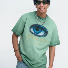 ONSEVENINE "Observe" Blue Eye Graphic Tee