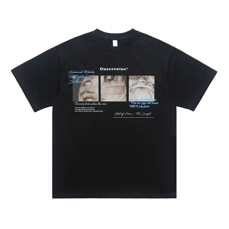 ONSEVENINE Triple-Photo Panel Graphic Tee