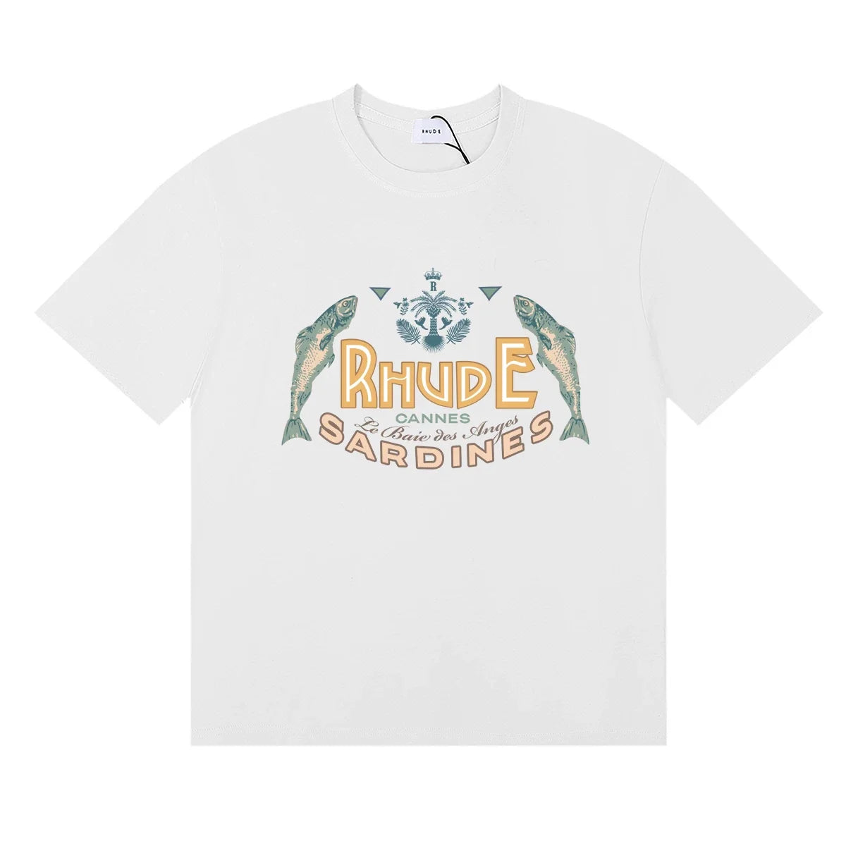 RHUDE "Sardines" Graphic Print T-Shirt - White