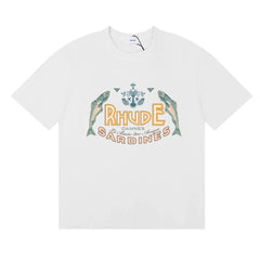 RHUDE "Sardines" Graphic Print T-Shirt - White