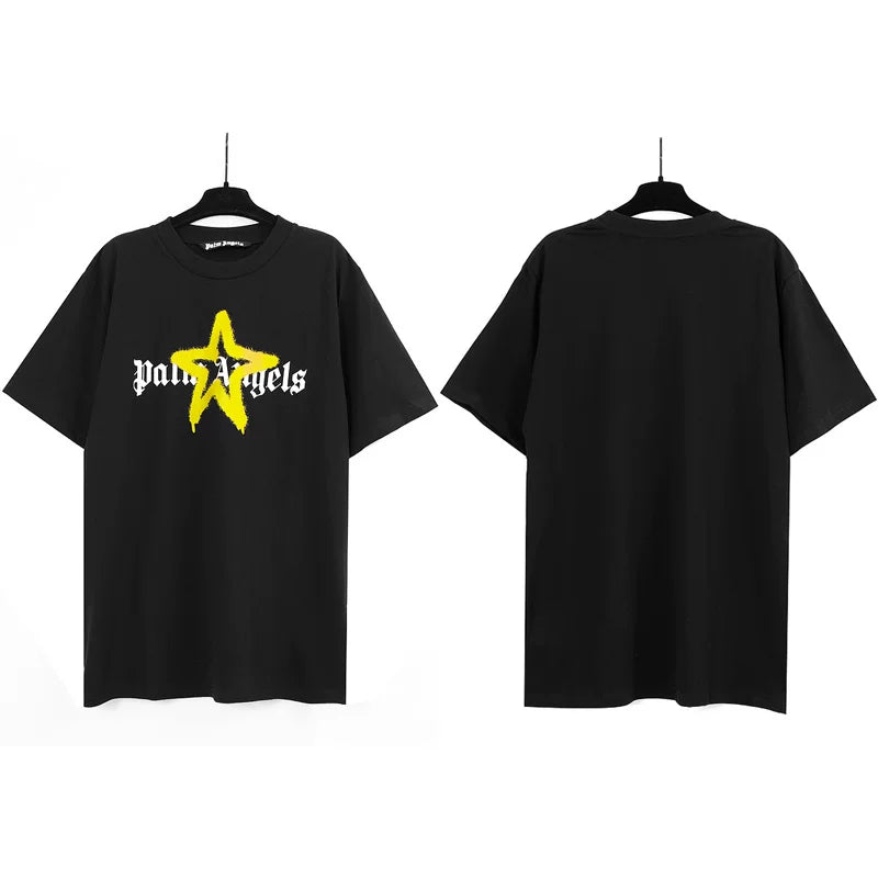 Palm Angels Graffiti Star Logo T-Shirt - Black