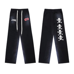 HELLSTAR Black Skull Graphic Sweatpants