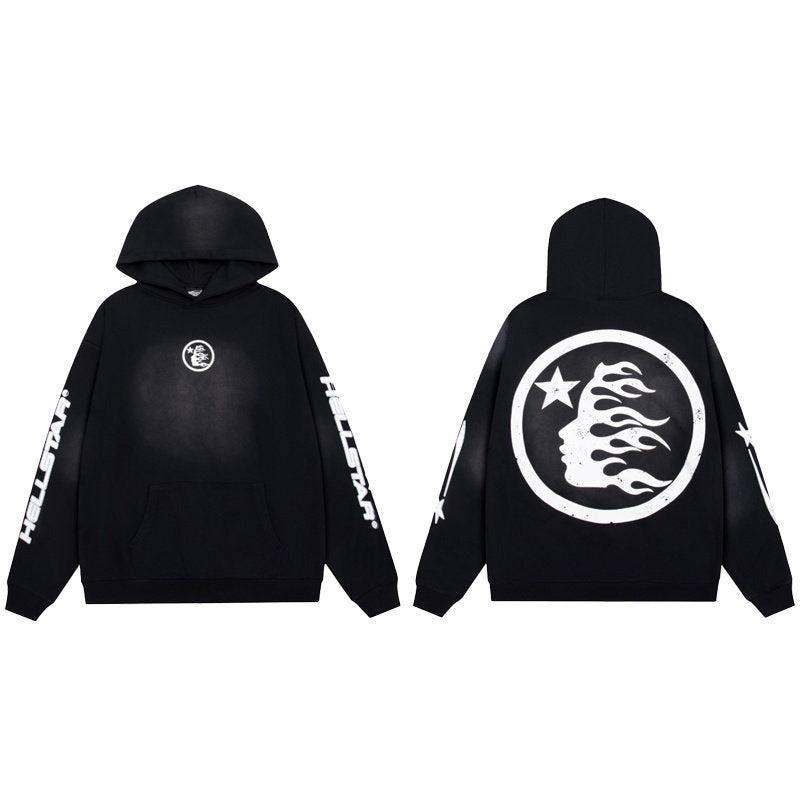 HELLSTAR Flame Logo Black Hoodie