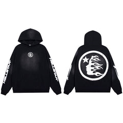 HELLSTAR Flame Logo Black Hoodie
