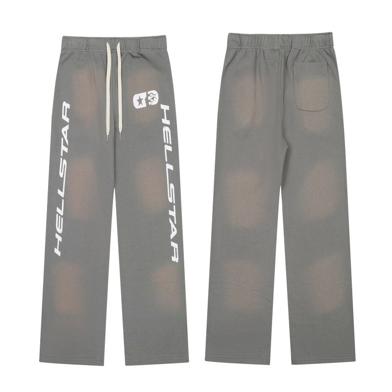 HELLSTAR Grey Logo Print Sweatpants