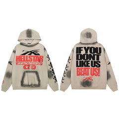HELLSTAR Sports Graphic Beige Hoodie