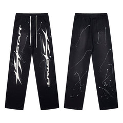 HELLSTAR Graphic Star Print Sweatpants Black