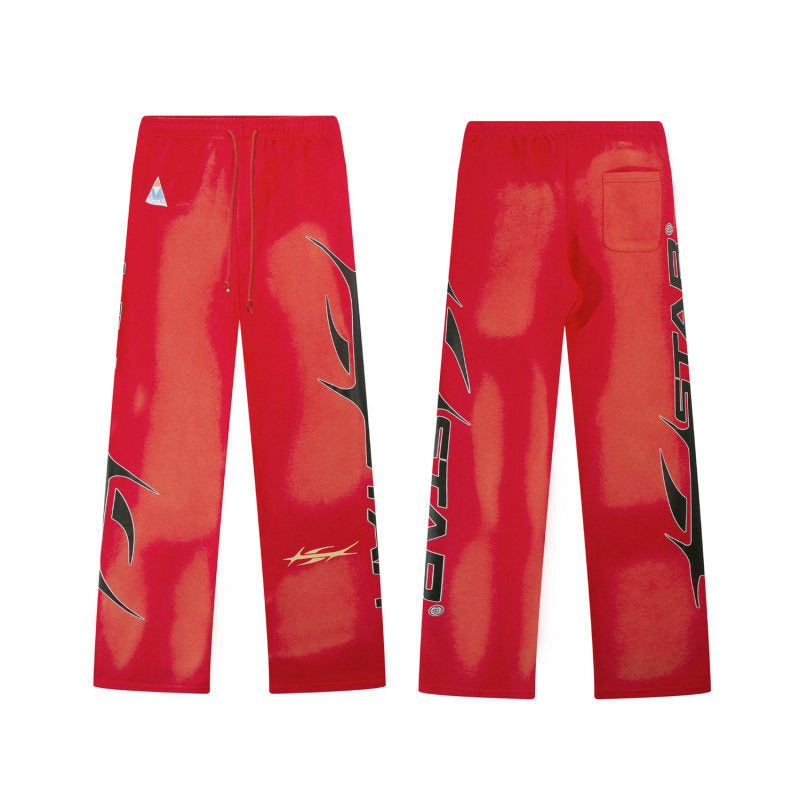 HELLSTAR Flame Graphic Red Sweatpants