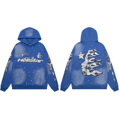 HELLSTAR Star Flame Hoodie – Blue
