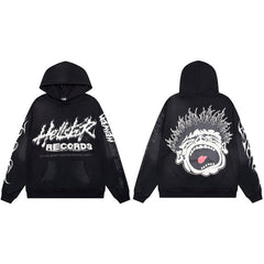 HELLSTAR Records Graphic Black Hoodie