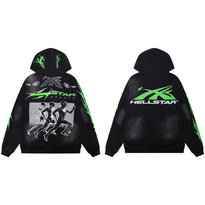 HELLSTAR Sport Runner Graphic Black Hoodie
