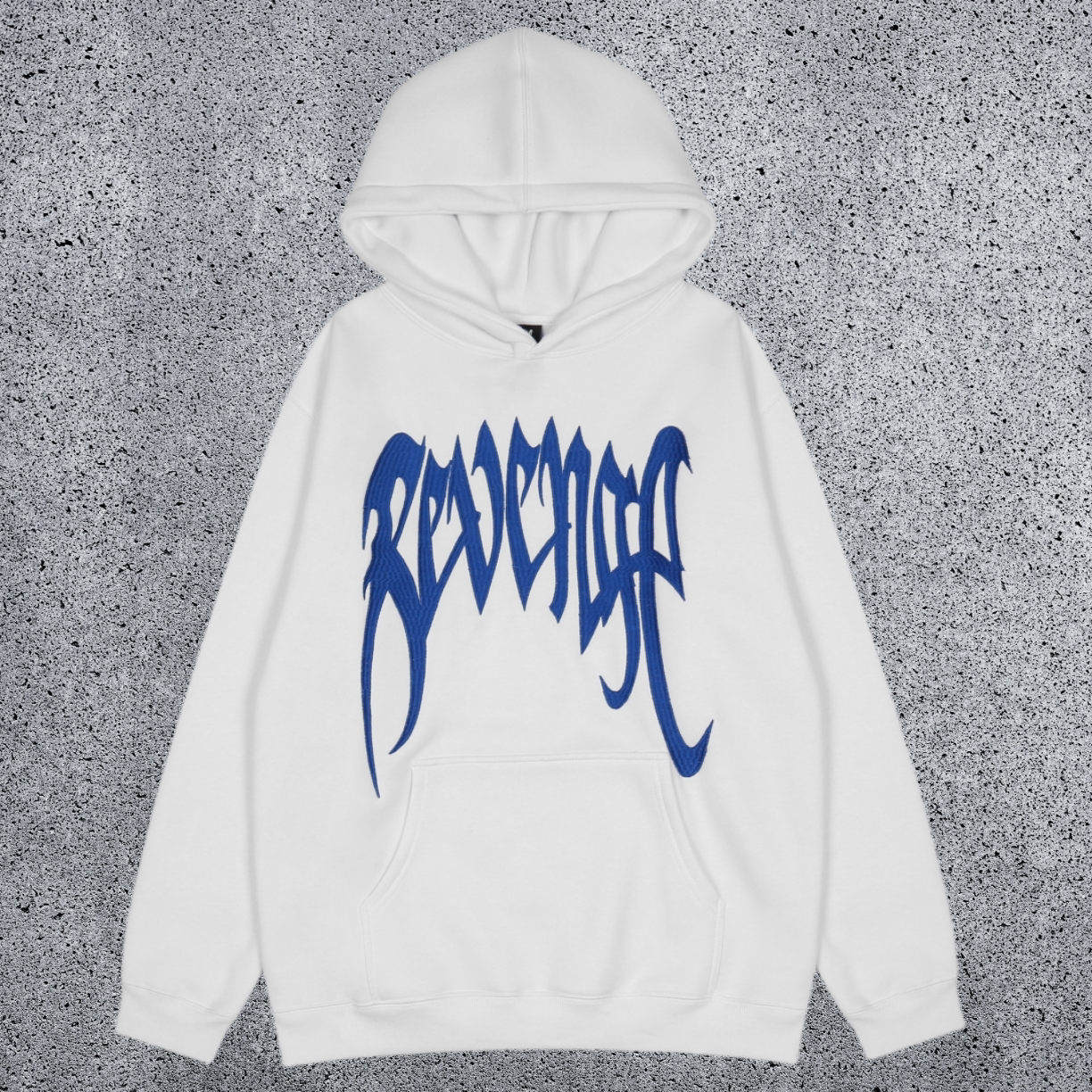 REVENGE Blue Embroidered Logo Hoodie