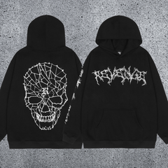 REVENGE Cracked Skull Graphic Hoodie