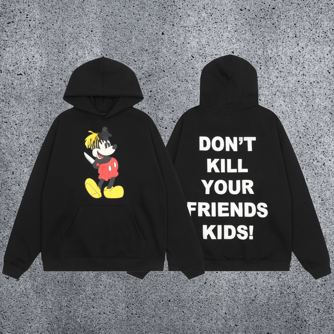 REVENGE Cartoon Mouse Graphic Pullover Hoodie