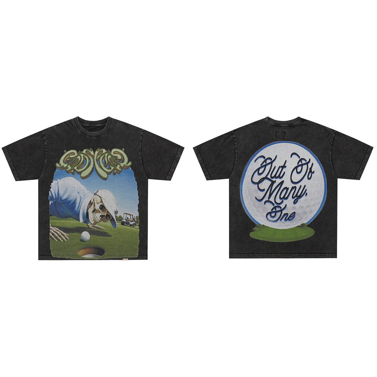 GodSpeed Out of Many One Washed Black Graphic T-Shirt