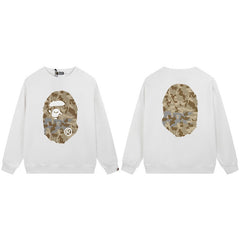 A BATHING APE Camo Ape Head Graphic Crewneck Sweatshirt