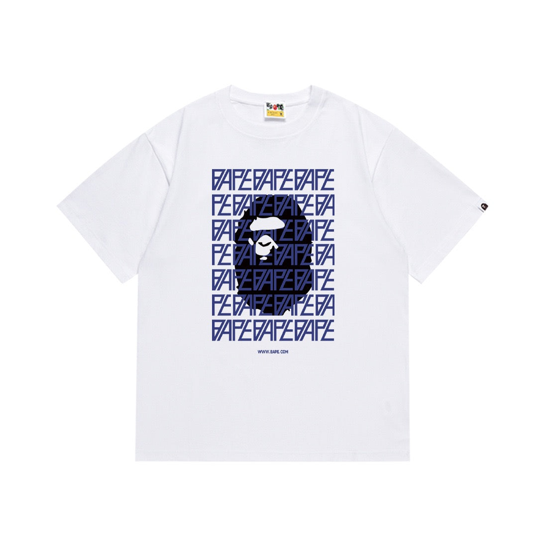 BAPE Logo Pattern Graphic T-Shirt White