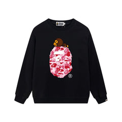 A BATHING APE Camo Ape Head Crewneck Sweatshirt